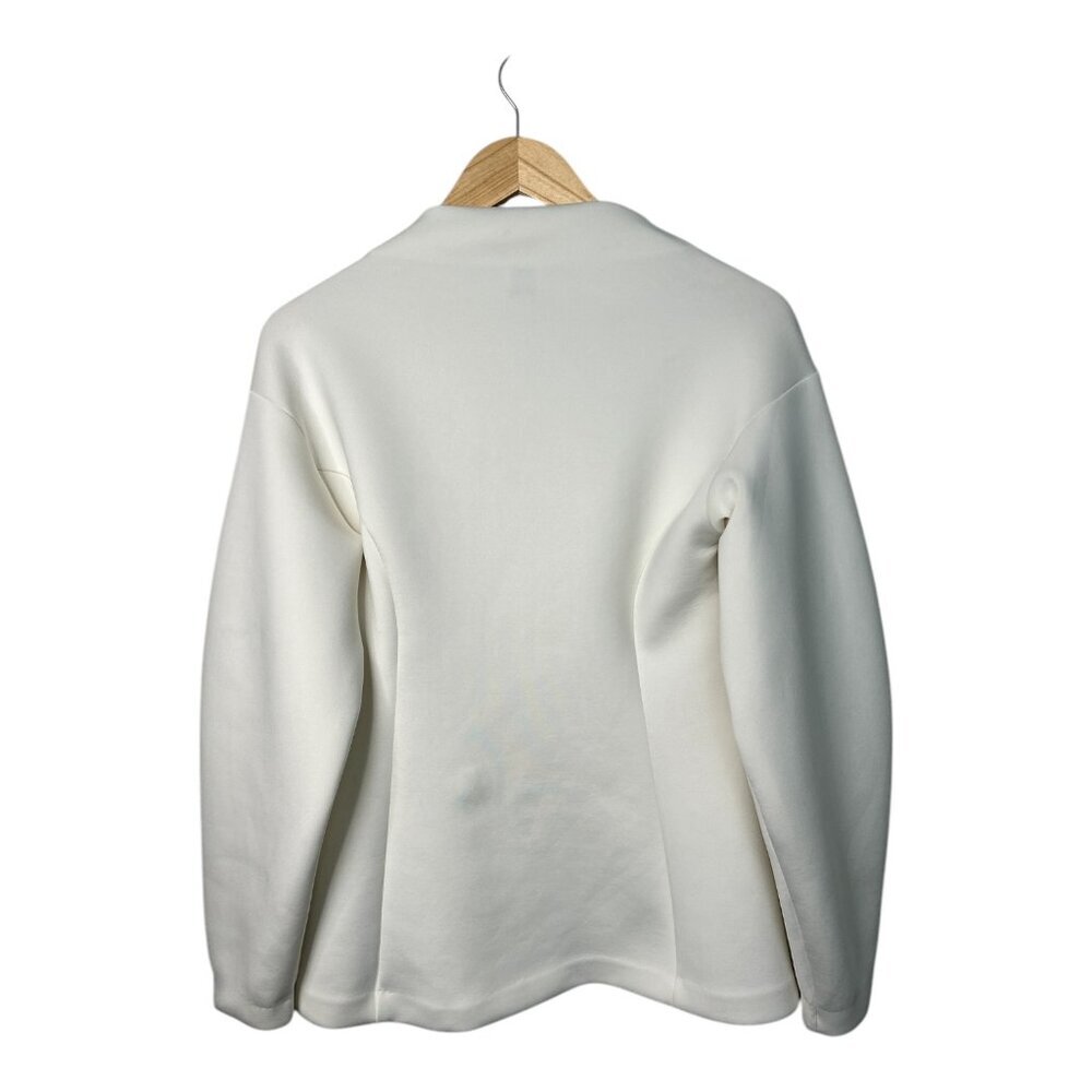 Anthropologie Maeve Neoprene Hourglass Pullover Womens Size Large Ivory Stretch - Picture 2 of 12